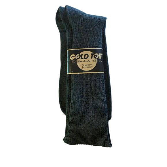 Vintage Gold Toe Men's Green Dress Socks Shoe Size 10-13 USA Slightly Imperfect - Picture 1 of 2